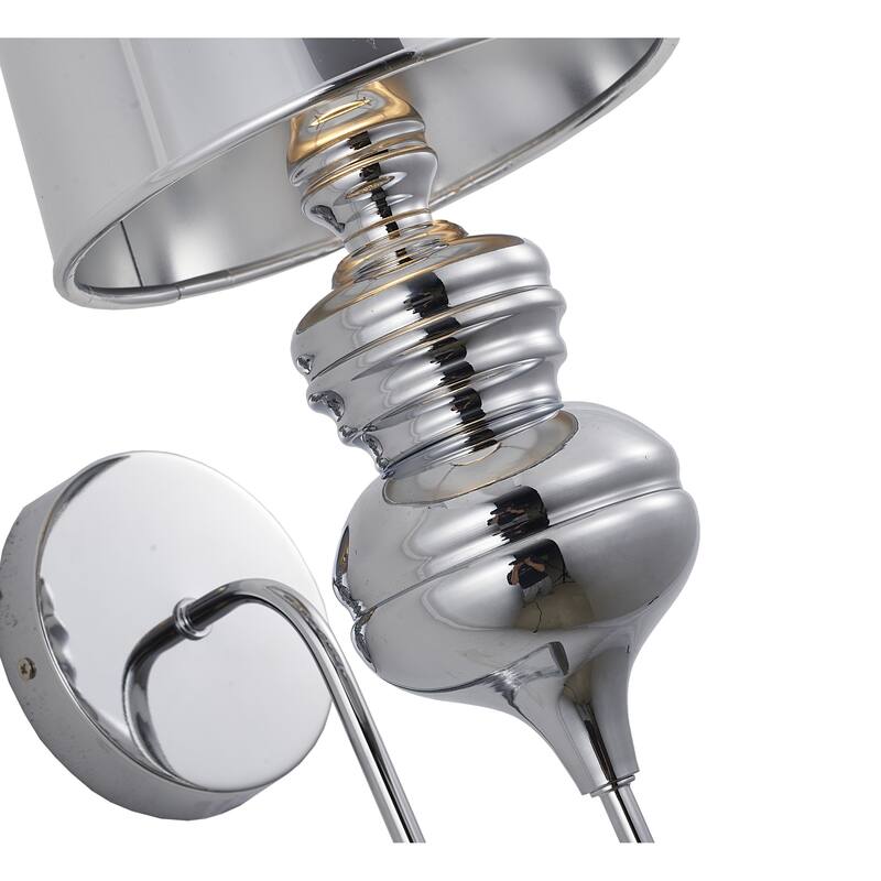Transitional 1-Light Polished Chrome Steel Wall Sconce