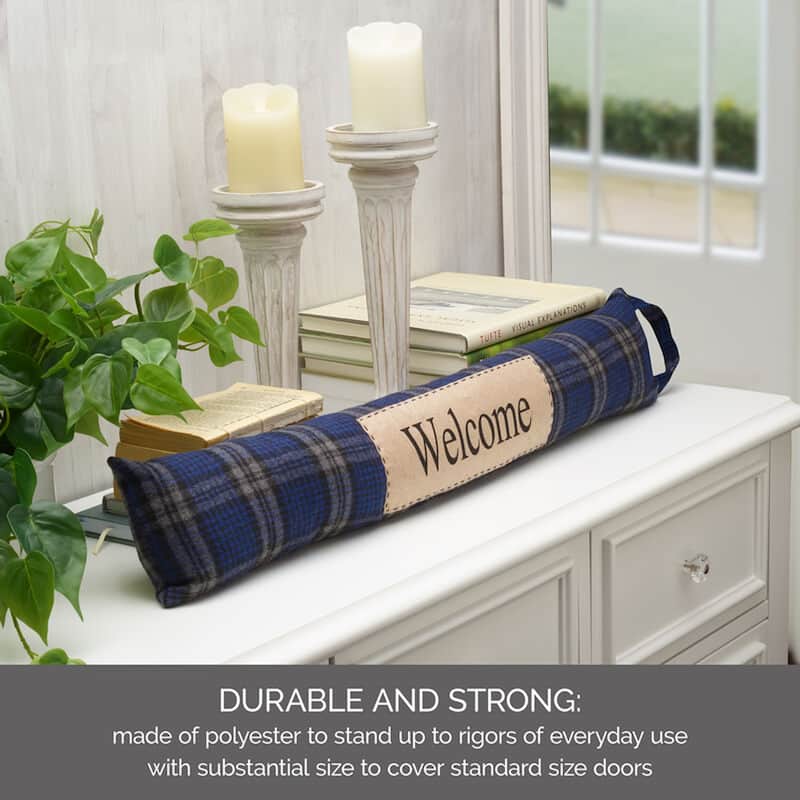 Elements Blue Plaid Welcome Draft Dodger, 33 Inch
