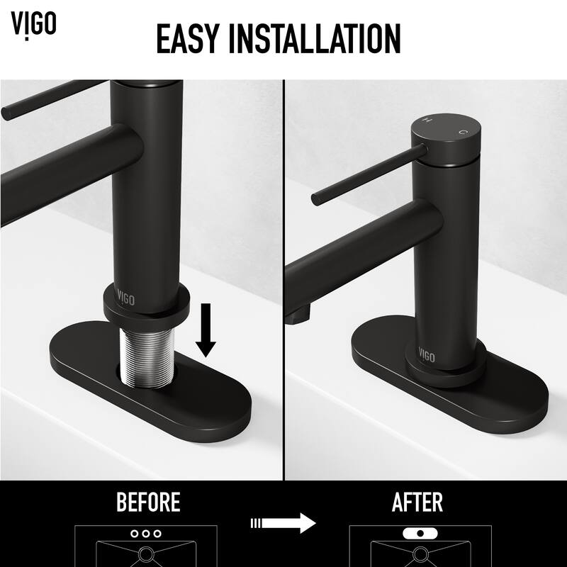 VIGO 5.5" L Bathroom Deck Plate in Matte Black