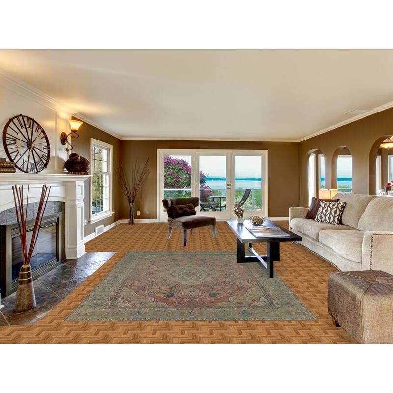 Hand Knotted Oriental 100% Wool Carpet Traditional Floral Pink Tabriz Area Rug - 9' 2'' X 6' 6''