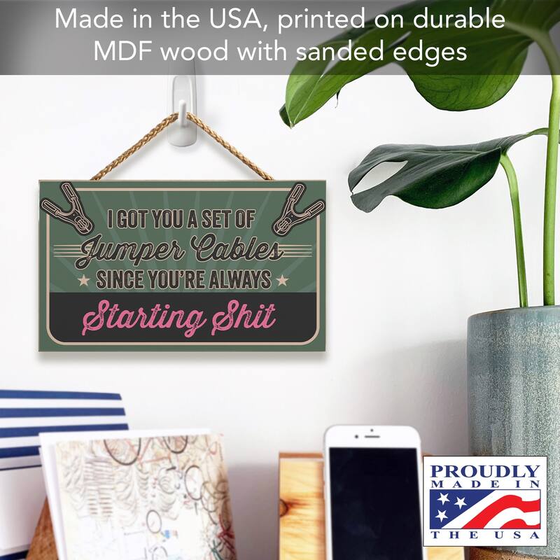 Hanging Wood Sign 9.5" x 5.75" Made in the USA - Multi