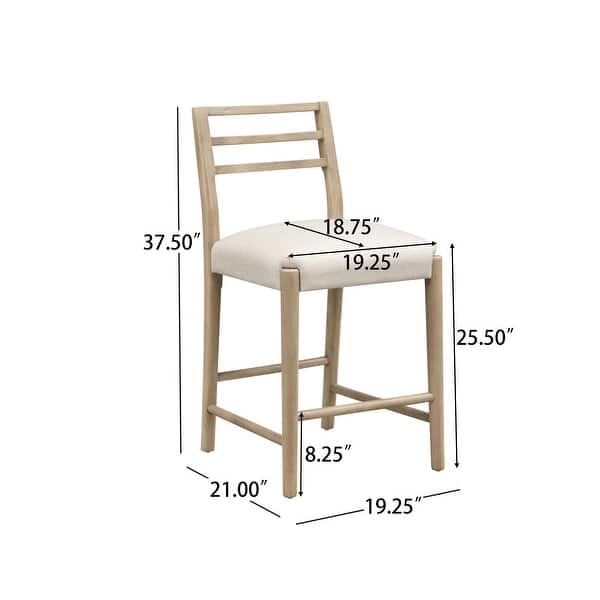 dimension image slide 0 of 2, Christopher Knight Home - Adaline Modern Upholstered Counter Stool Set of 2 with Ladder Back