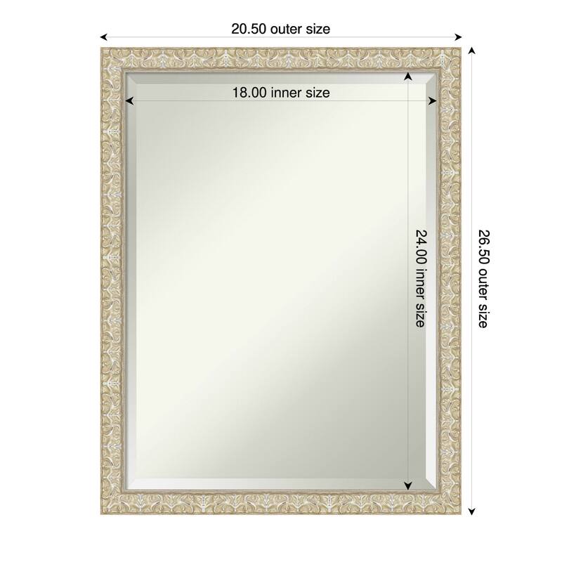 Lila Beveled Wood Framed Wall Mirror - 21 x 27 in - Lila Silver