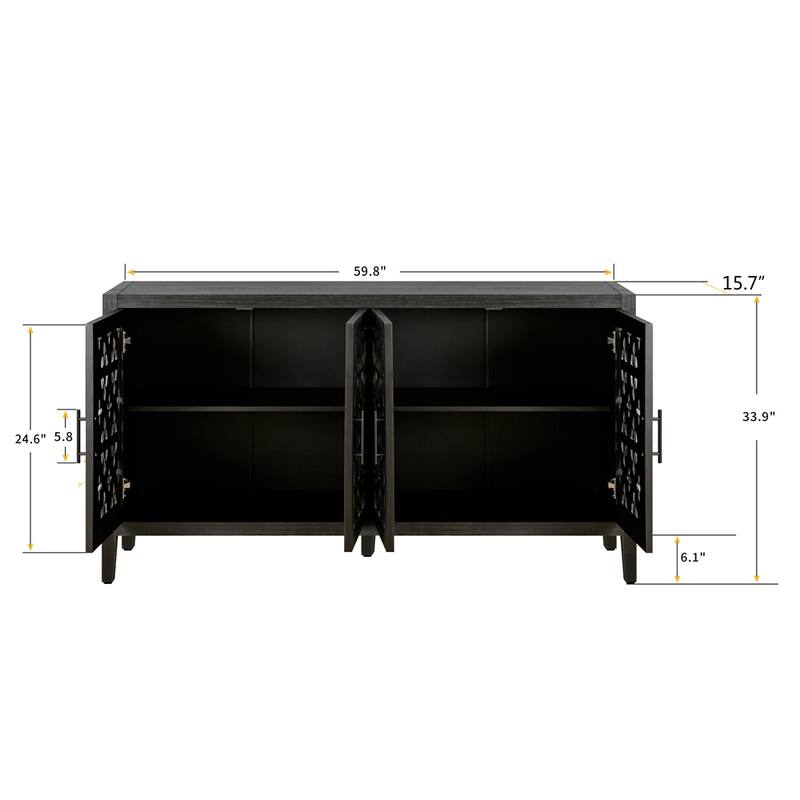 Hollow Four Door Antique Cabinet,American Country Style