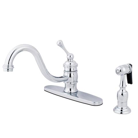 Vintage Single-Handle 8 in. Centerset Kitchen Faucet with Brass Sprayer