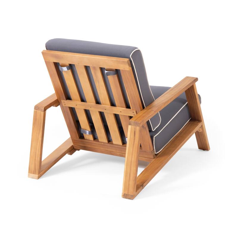 Paloma Acacia Wood Outdoor Club Chair with Cushion by Christopher Knight Home