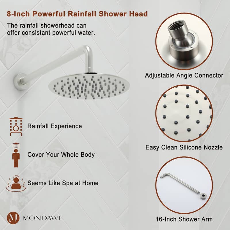 Retro Series 9 in. Rain Wall Mount Dual Shower Heads with 1.8 GPM