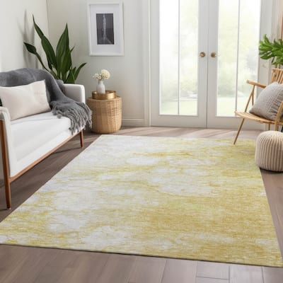 Machine Washable Indoor/ Outdoor Chantille Abstract Modern Rug