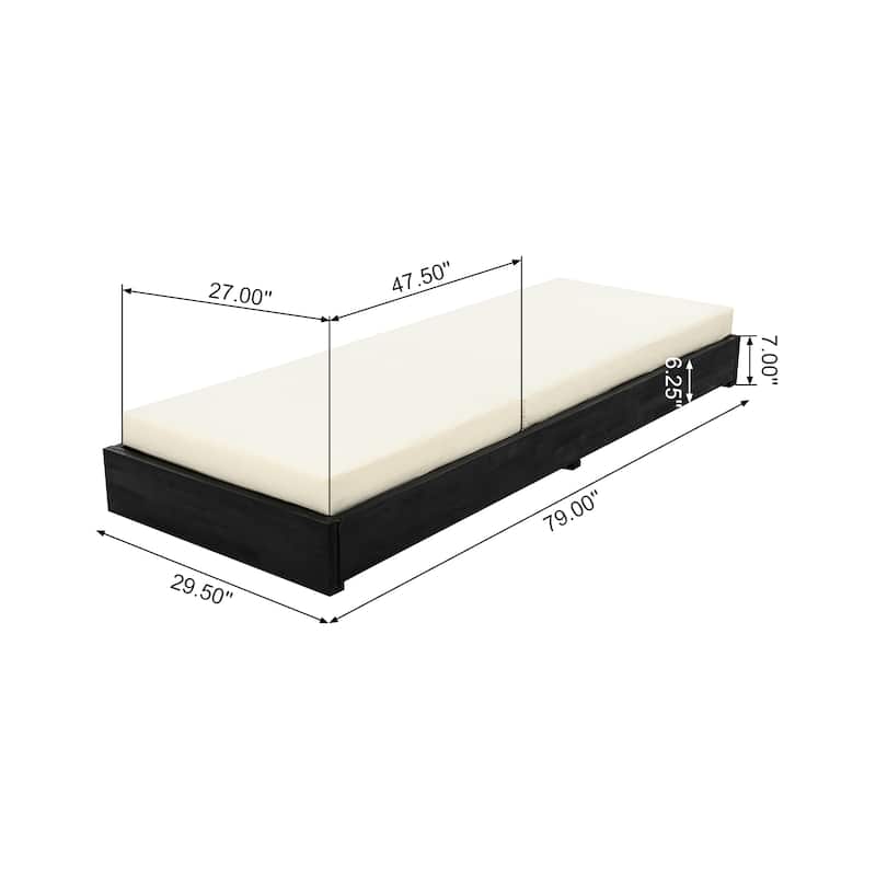 Ian Outdoor Acacia Wood Chaise Lounge with Cushion by Christopher Knight Home