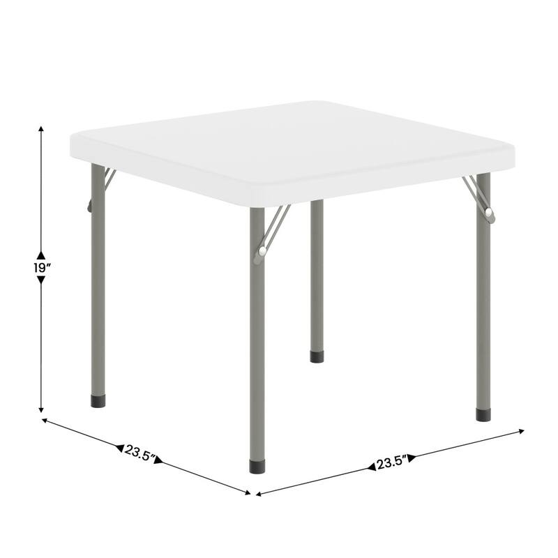 Indoor/Outdoor Kids Bi-Fold Plastic Folding Table - 24x24 - 23.5"W x 23.5"D x 19"H