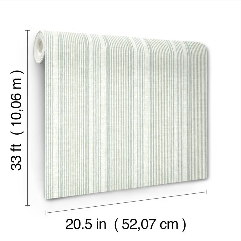A-Street Prints Ayanna Light Green Striped Wallpaper