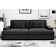 preview thumbnail 3 of 13, 94.49''W Velvet Square arms Oversized Sofa / twin-sized Sofa Bed
