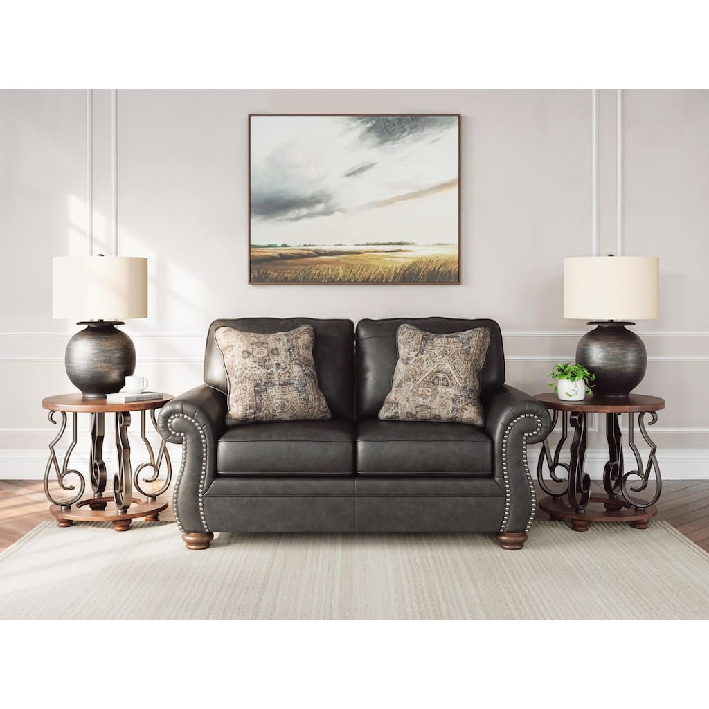 Signature Design by Ashley Chatterton Black Loveseat - 68"W x 38"D x 39"H