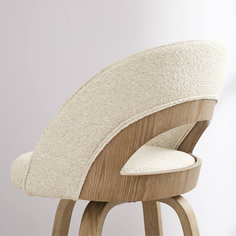 Art Leon Set of 2 Swivel Contemporary Counter Height Barstool with Bentwood Legs