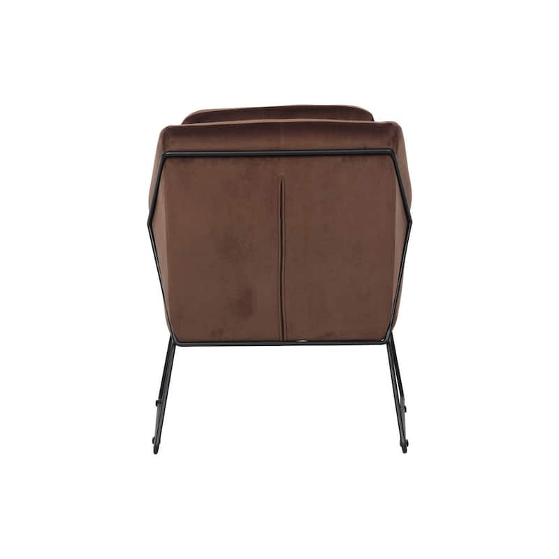 Harmony Mid-Century Modern Velvet Upholstered Accent Arm Chair with Metal Frame for Home Office Living Room & Bedroom