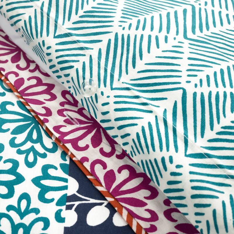 Lush Decor Bohemian Stripe Reversible 3 Piece Cotton Duvet Set