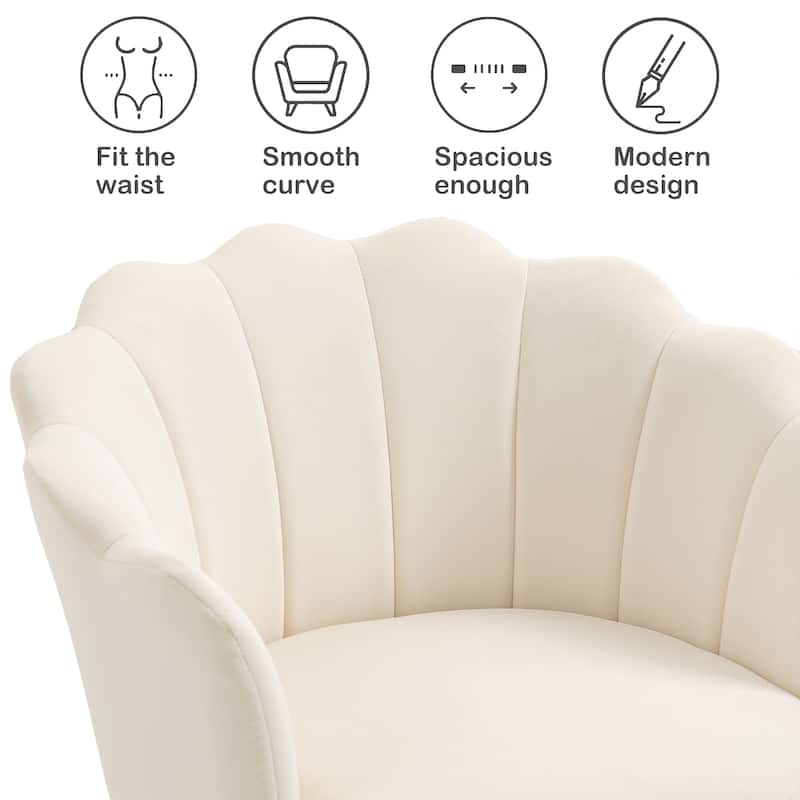 Velvet Upholstered Barrel Accent Chair
