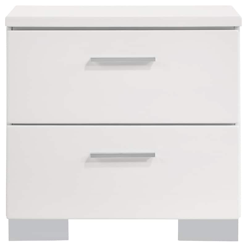 Felicity Glossy White Bedroom Set with LED Lighting