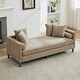 preview thumbnail 23 of 42, 75.2"Wide Upholstered Chaise Lounge with Nailheads, Sleeper Sofa Couch With 4 Throw Pillows & 2 Bolsters, Rubberwood Legs