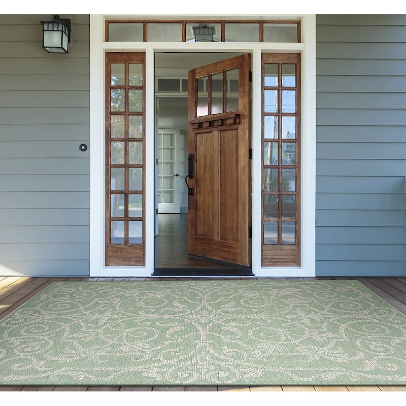 Dream Decor Rugs Samantha Scroll Indoor Outdoor Area Rug