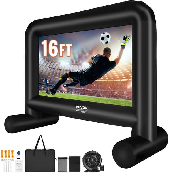 slide 2 of 27, VEVOR Inflatable Movie Screen for Outdoor Parties Backyard Movie Night Inflatable 16FT