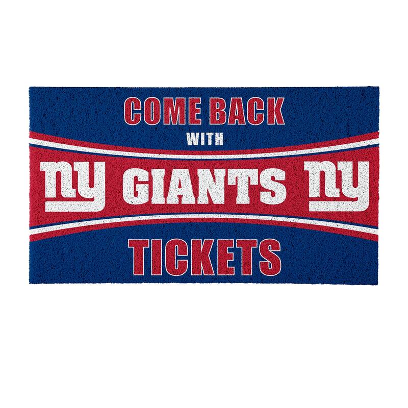 New York Giants 28 in. x 16 in. PVC "Come Back With Tickets" Trapper Door Mat