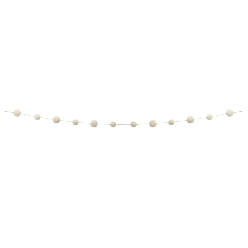 Pom Pom Artificial Christmas String Garland - 6' x 2" - Unlit - Set of 2