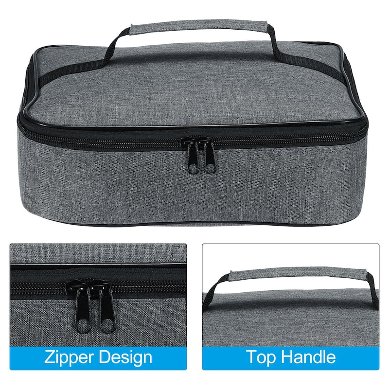11"x8.7"x2.8" Portable Waterproof Insulated Lunch Tote Bag Lunch Box
