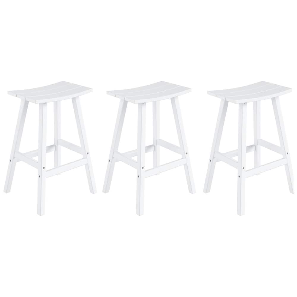 Laguna Hdpe All Weather Outdoor Patio 29" Saddle Seat Bar Stool (Set Of 3)
