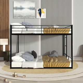 Convertible Design Metal Bunk Bed with Quiet, Undisturbed Sleep,Durable and Safe, Black