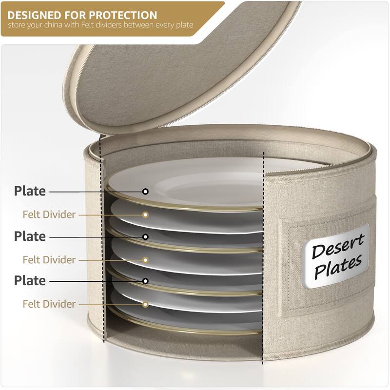 8-Piece China Dinnerware Storage Set - Grey