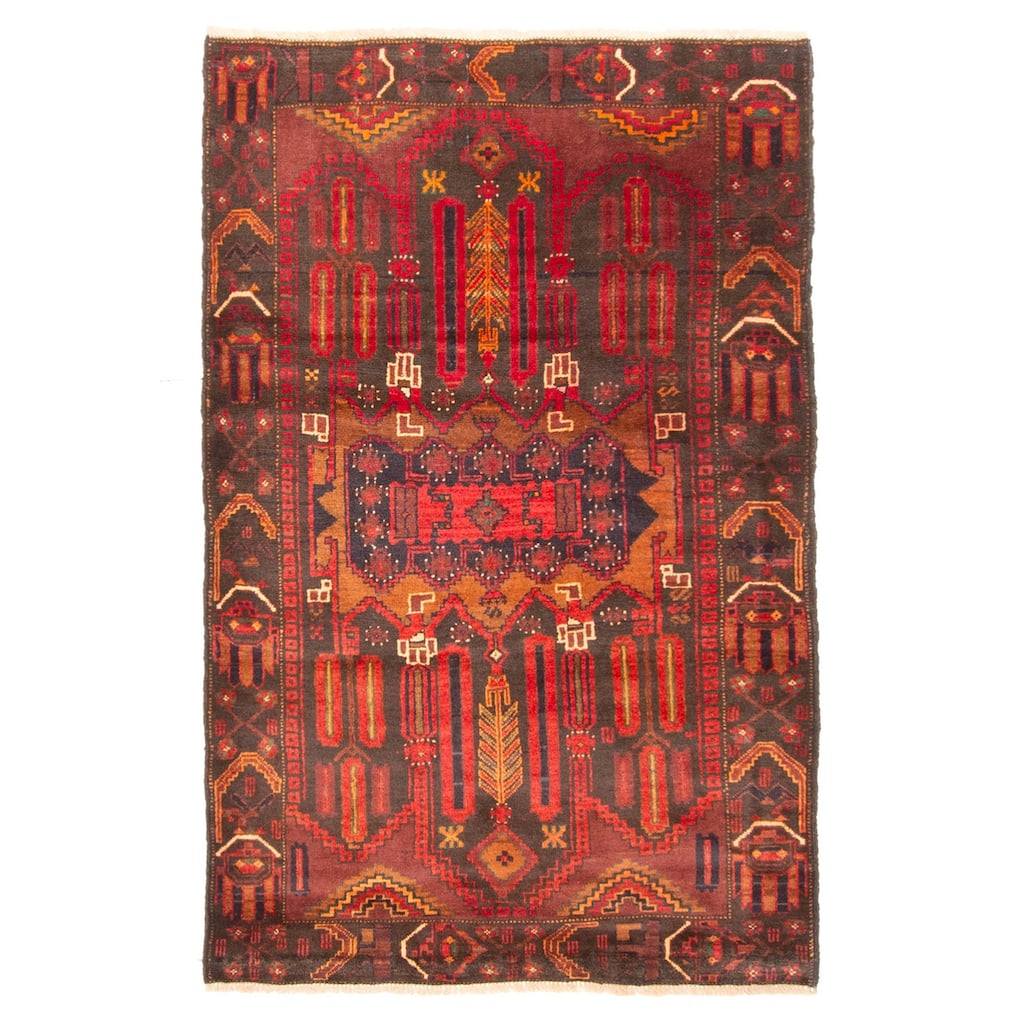 ECARPETGALLERY Hand-knotted Teimani Dark Brown Wool Rug - 3'0 x 4'8