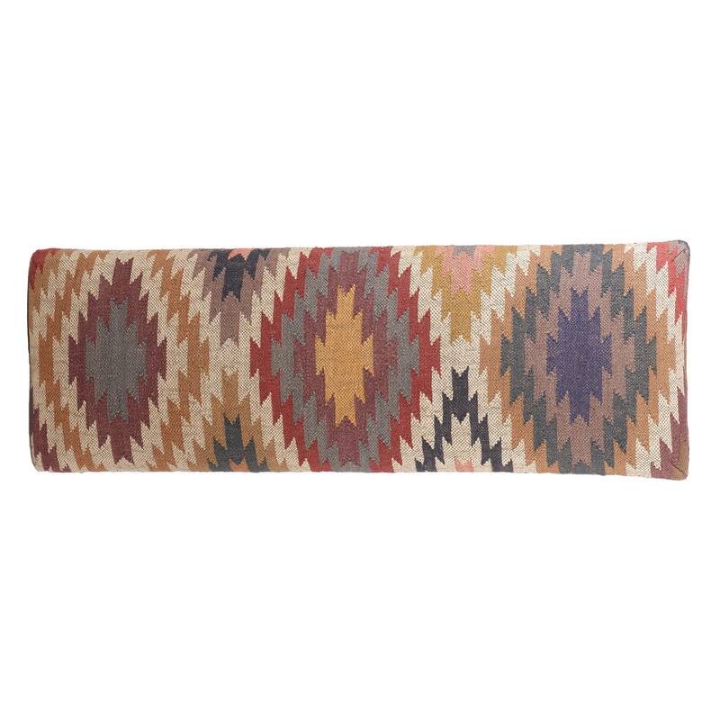 Handmade Kilim Upholstered Wooden Bench (India) - 48" W x 16" L x 18" H