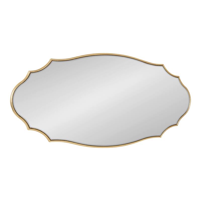 Kate and Laurel Leanna Scalloped Oval Wall Mirror - 20x42 - Gold