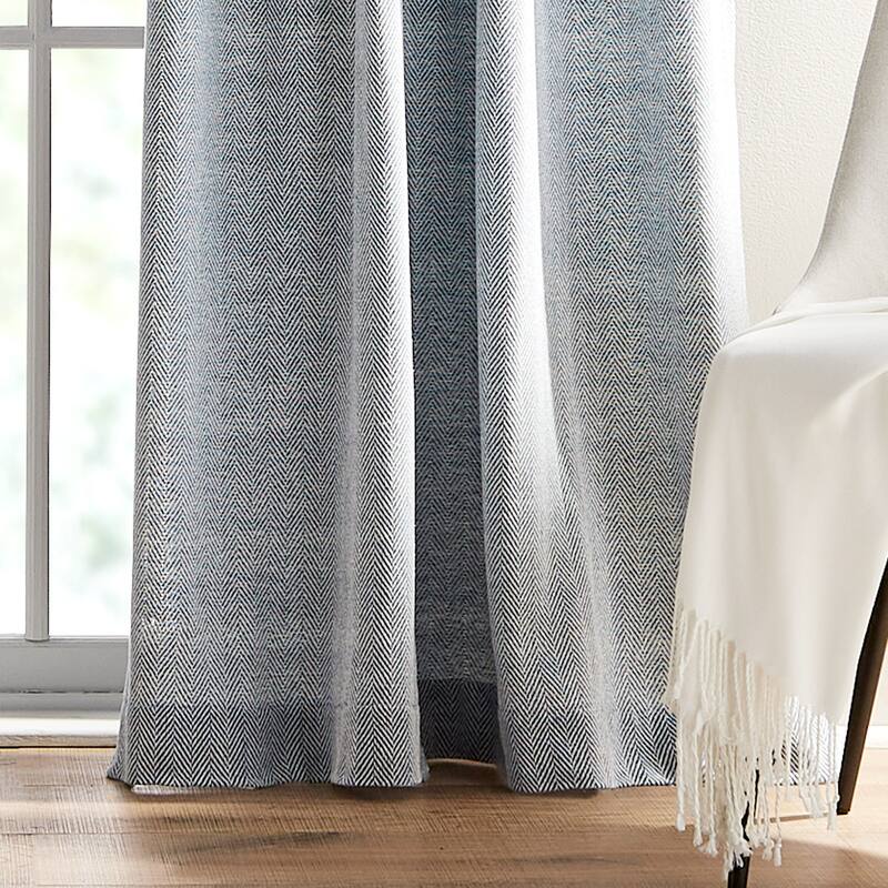 Peri Home Herringbone Curtain Panel Pair