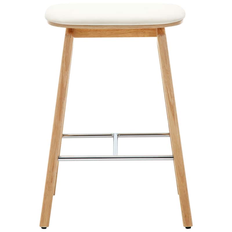 26-Inch Faux Leather Wood Counter Stools Set of 1/2/3 - 26"H x 18.1"L x 16.5"D