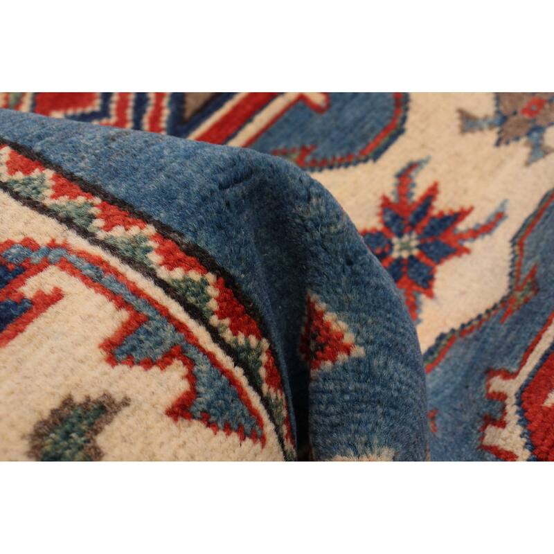 ECARPETGALLERY Hand-knotted Uzbek Ghazni Blue Wool Rug - 2'8 x 9'8