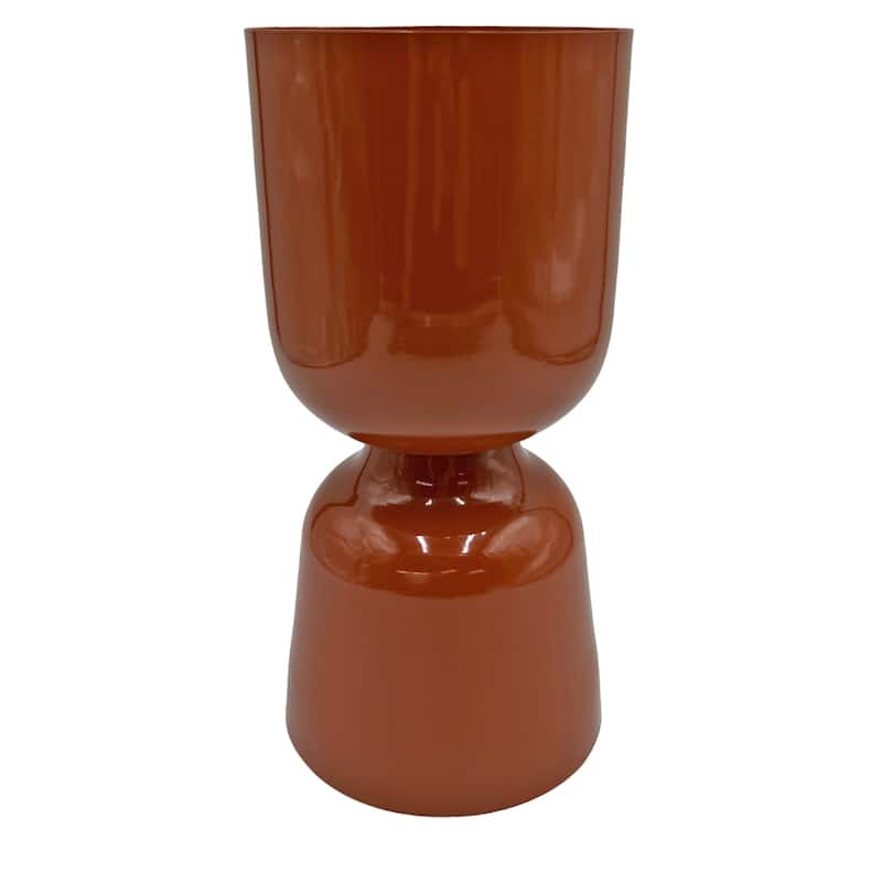 13 Inch Tall Decorative Handmade Aluminum Modern Flower Vase - Mud