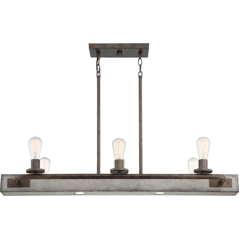 Melville 6-Light Island Chandelier in Iron Gate