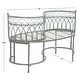 preview thumbnail 21 of 24, SAFAVIEH Outdoor Living Lara Victorian Scroll Iron Kissing Bench - 44" W x 24" L x 30.8" H