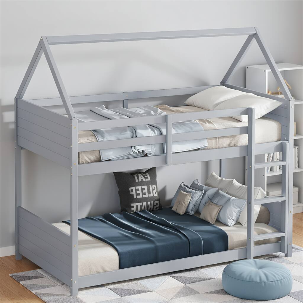 Twin Over Twin House Floor Bunk Bed