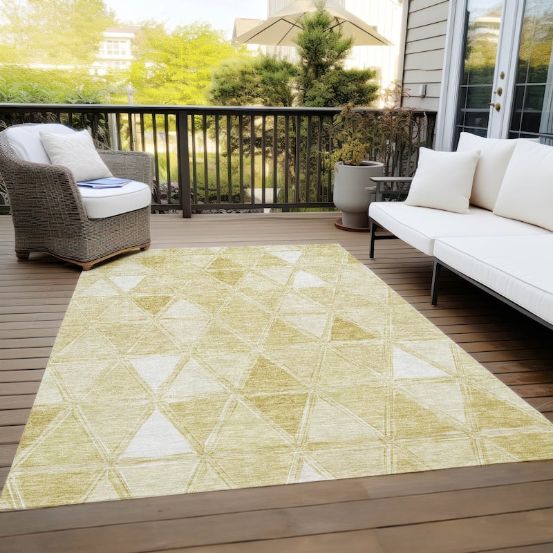 Machine Washable Indoor/ Outdoor Chantille Modern Diamonds Rug