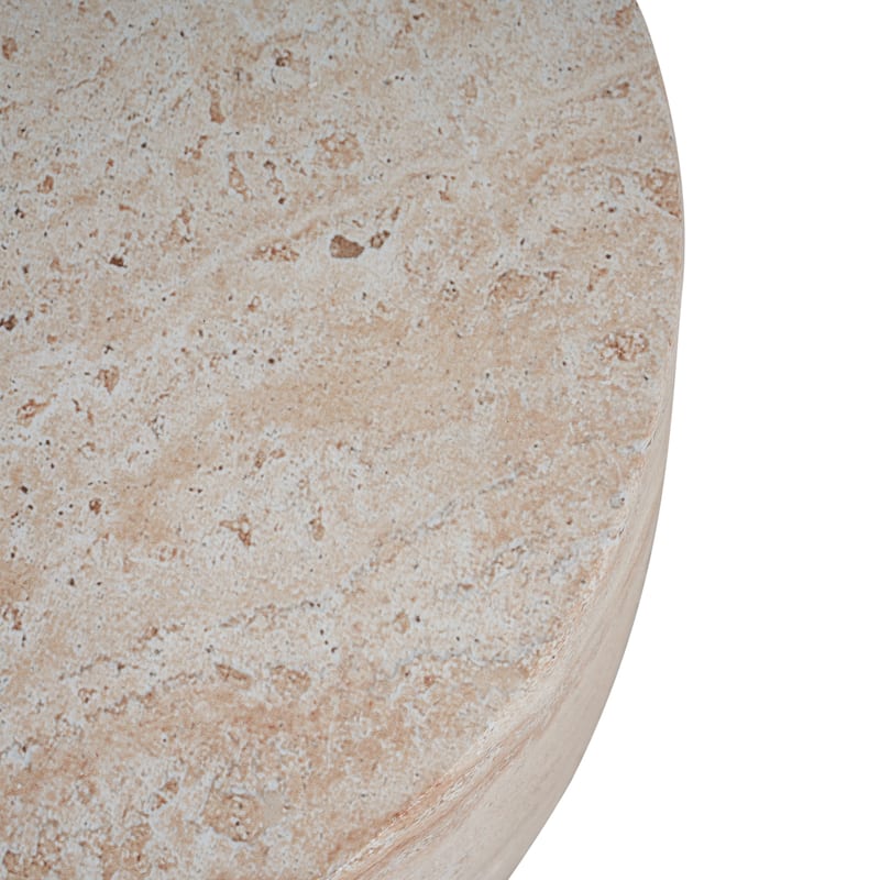 Roomfitters Outdoor Indoor Lightweight Side Table, Modern Accent End Table with Travertine Finish
