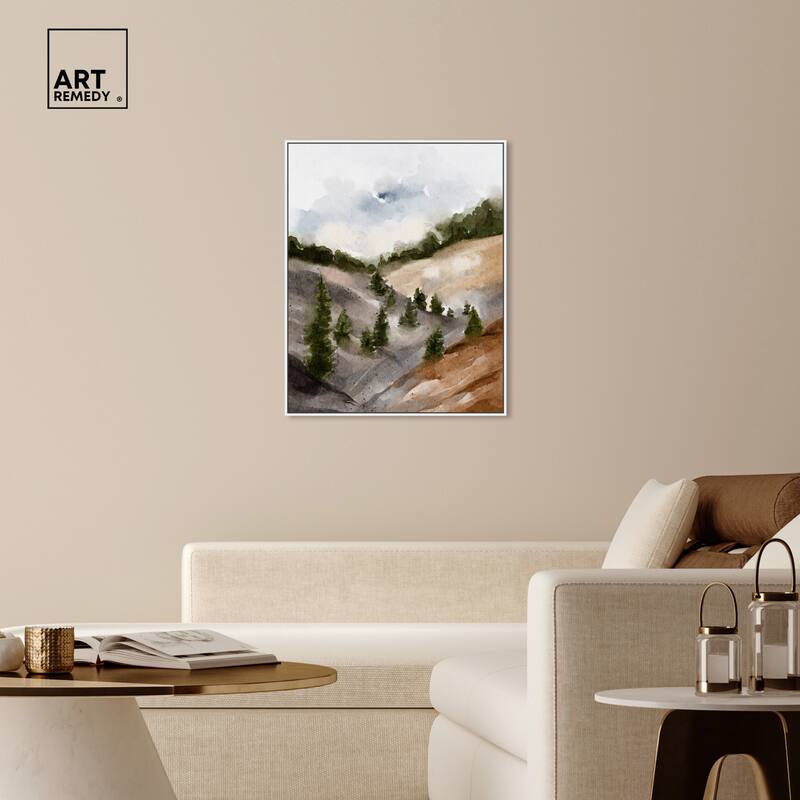 Art Remedy Looks Closer But Is Far Framed Landscape 1 Piece Canvas Wall Art Watercolor Style