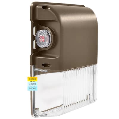Luxrite 15/20/25W LED Wall Pack Light with Photocell, 3CCT, 1950/2600/3250LM, Dusk to Dawn, IP65, Dimmable - 3000k/4000k/5000k