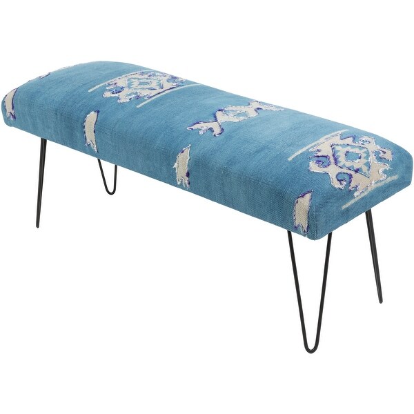 Mahalia Dark Blue Boho Cotton Bench. Opens flyout.