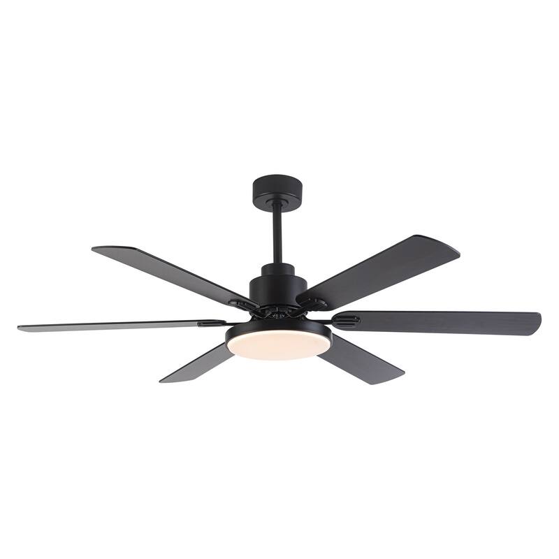 60-in Modern 6-Blade Dimmable LED Ceiling Fan with Light and Remote