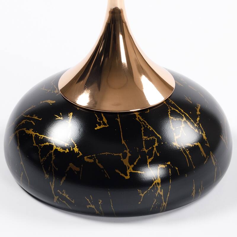 Mermaid Tail End Coffee Table Round Side Table, Modern Metal Pedestal Table