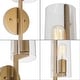 preview thumbnail 12 of 11, Velus Modern Contemporary Gold 1-light Long Bar Bathroom Vanity Light Glass Wall Sconce