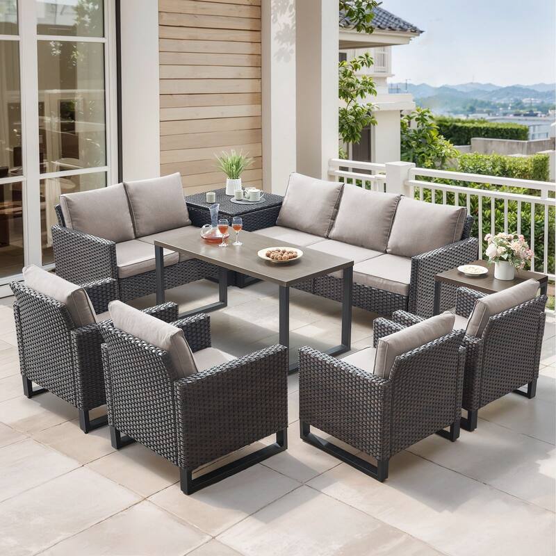 Gymojoy All-Weather Wicker Outdoor Patio Conversation Set Seating Group With Lounge Chairs